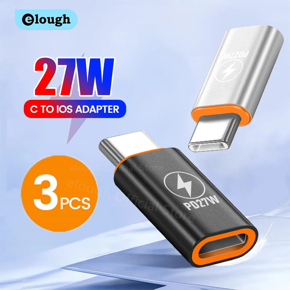Elough 27 واط USB نوع C ذكر إلى ios شاحن أنثي آيفون 15 16 سامسونج البرق إلى نوع C محول شحن سريع موصل #1