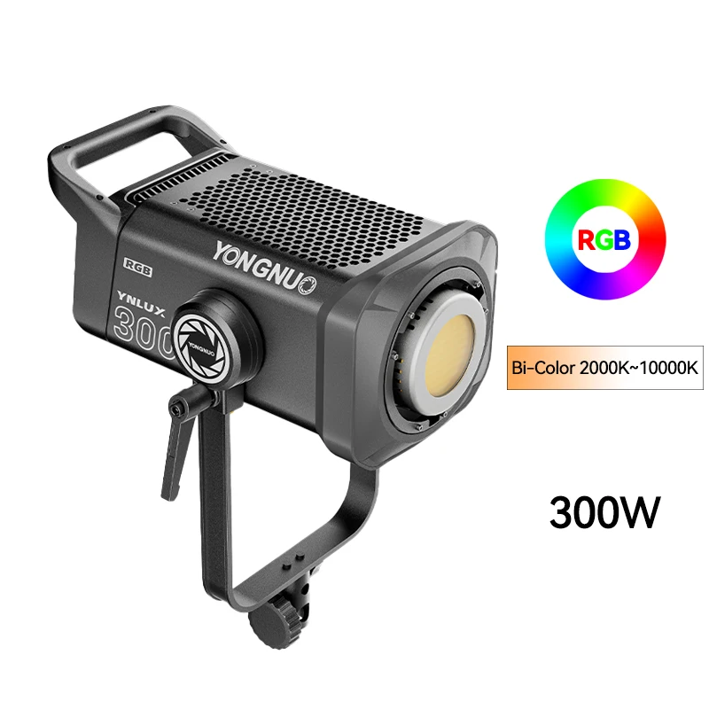 

YONGNUO LUX300 RGB 300 Вт COB светодиодный светильник для видеосъемки с креплением Bowens, заполняющий светильник для студийного видео, видеоблогов, прямая съемка