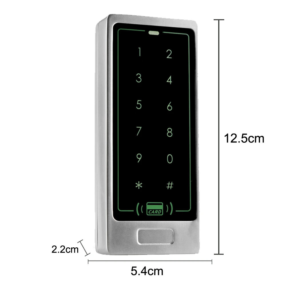 

125khz RFID Waterproof Access Control Metal Touch panel Keypad Reader Access Control Keypad 8000Users