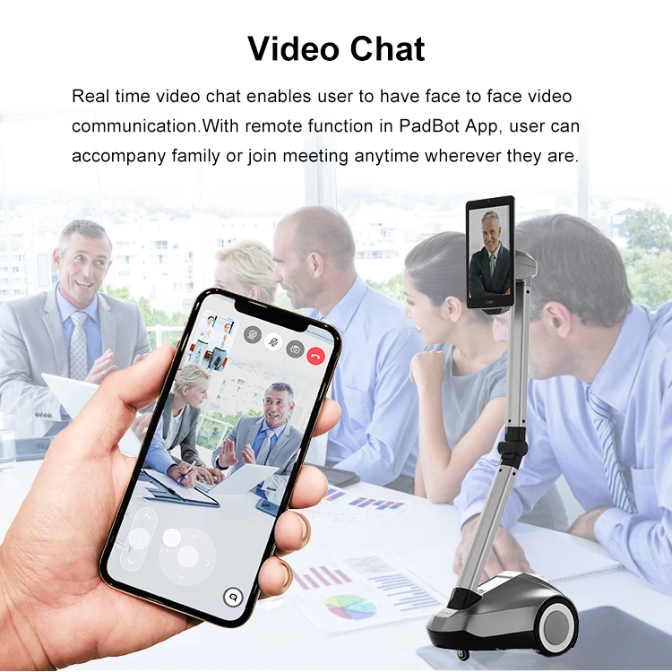 Manufacturing Smart Business Talking Video Working Interactive Auto Telepresence Robot For Sale