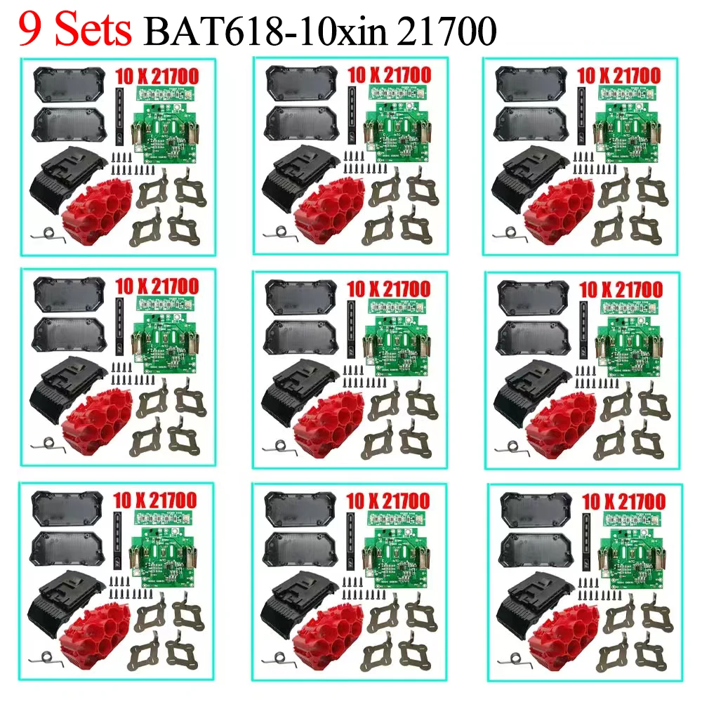 10X21700 BAT618 Li-ion Battery Plastic Case PCB Charging Protection Circuit Board Shell For Bosch 18V BAT610 BAT609 BAT618G BOX