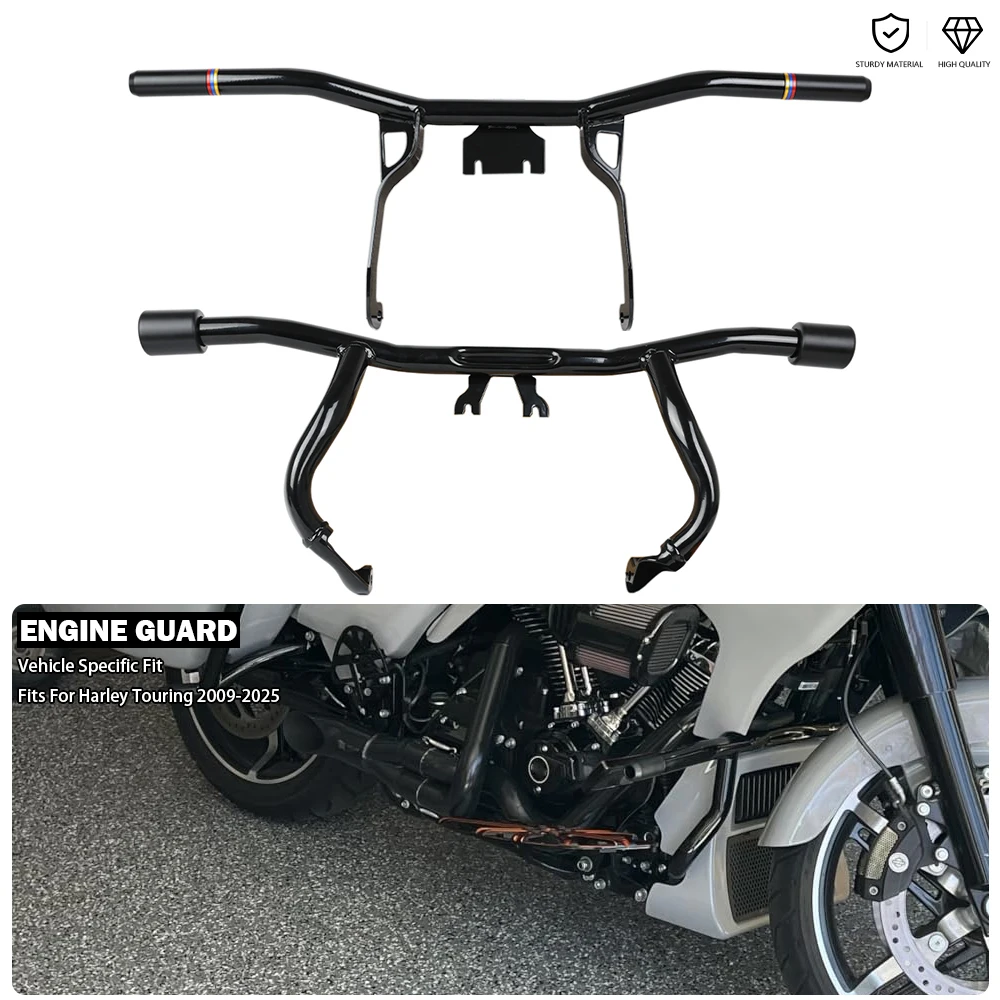 Engine Guard Crash Protection Flat-Out Bar Fit For Harley Electra Street Glide CVO Road King Freewheeler Revival Touring 09-25