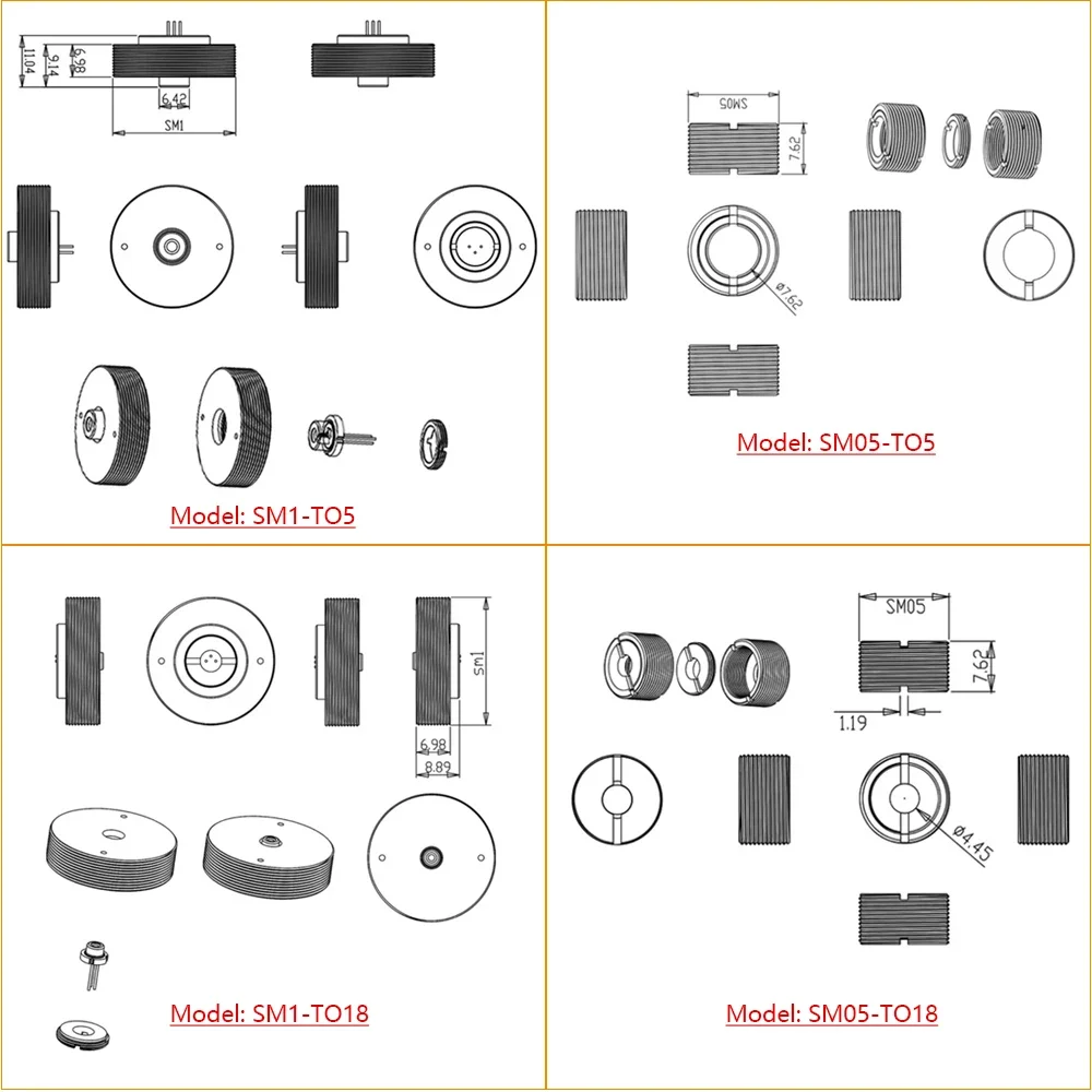 SM Series Diode Mounting Bracket TO-18LD Light Source Mounting Bracket Photoelectric Optical Experimental Equipment Accessories