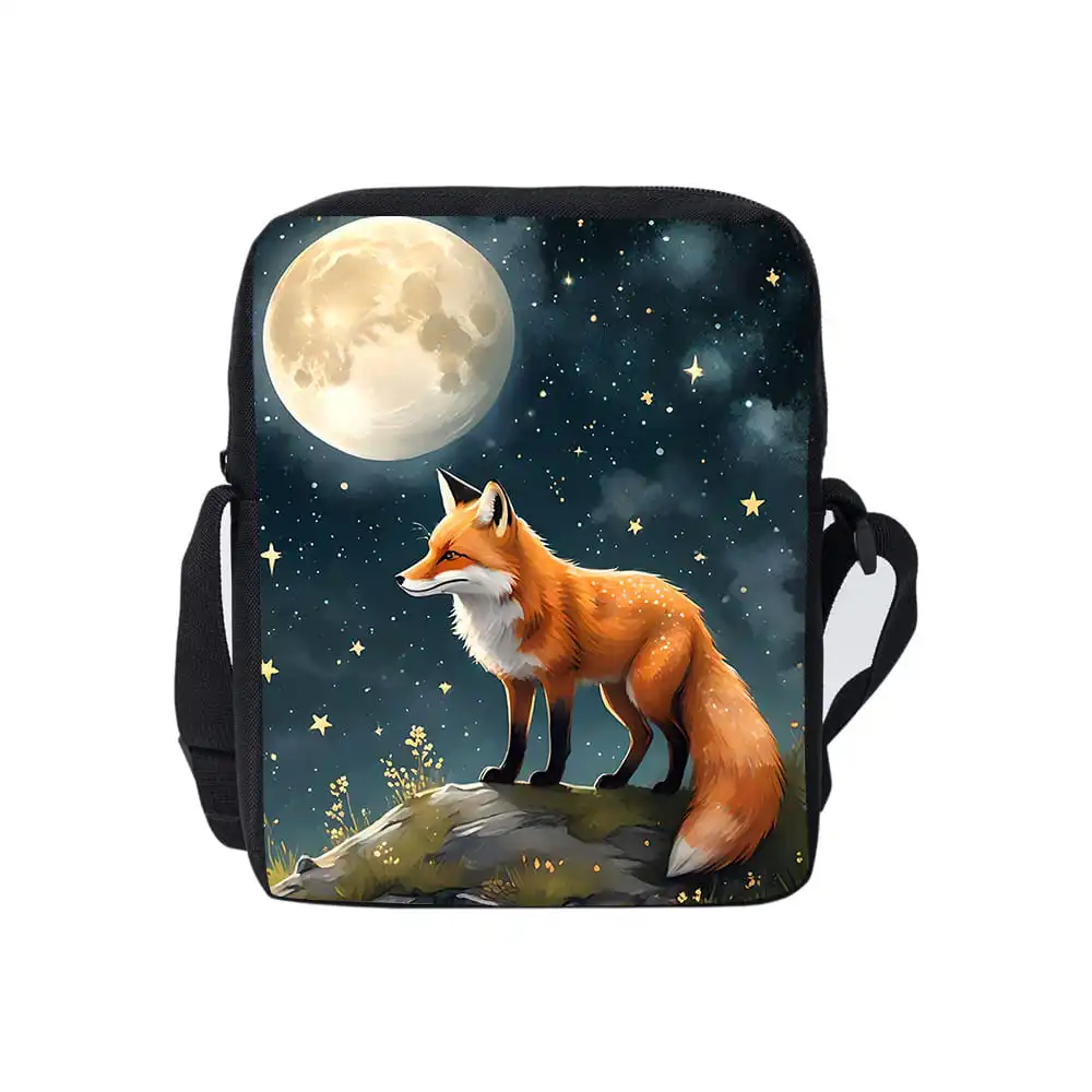 Bolso bandolera Fox Daily de una sola cara para niños y niñas, los mejores regalos, bolso cruzado informal con dibujos animados en 3D para adolescentes