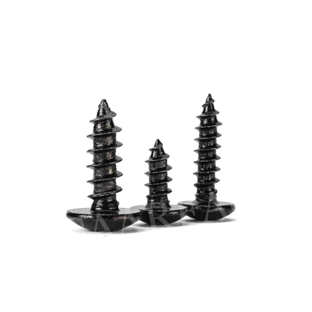 10 Pcs Mushroom Head Black Carbon Steel Phillips Head Self-tapping Screws M4 M5 For Universal Car Installation Screw