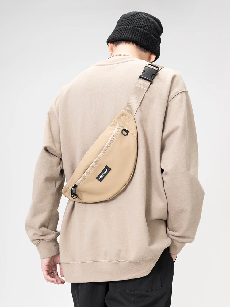 ABOYS Unisex Crossbody Bag Sporty Cycling Leisure Small Backpack Street Trend Soft Handle No Brand Zipper Closure Oxford Cloth