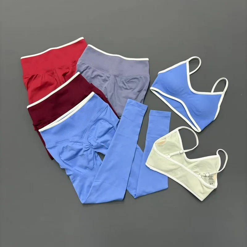 

2Pieces HISTELLO Ignite Sculpt Gym Fitness Set Women Seamless Scrunch Butt Leggings Suit Sports Bra Workout Training Outfit Sets