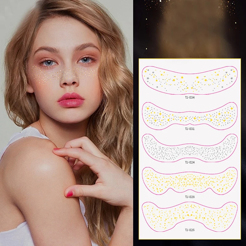 6pcs/pack Fake Freckles Tattoo Stickers For Women Freckles Makeup Stickers For Party Holiday Face Makeup Accessories