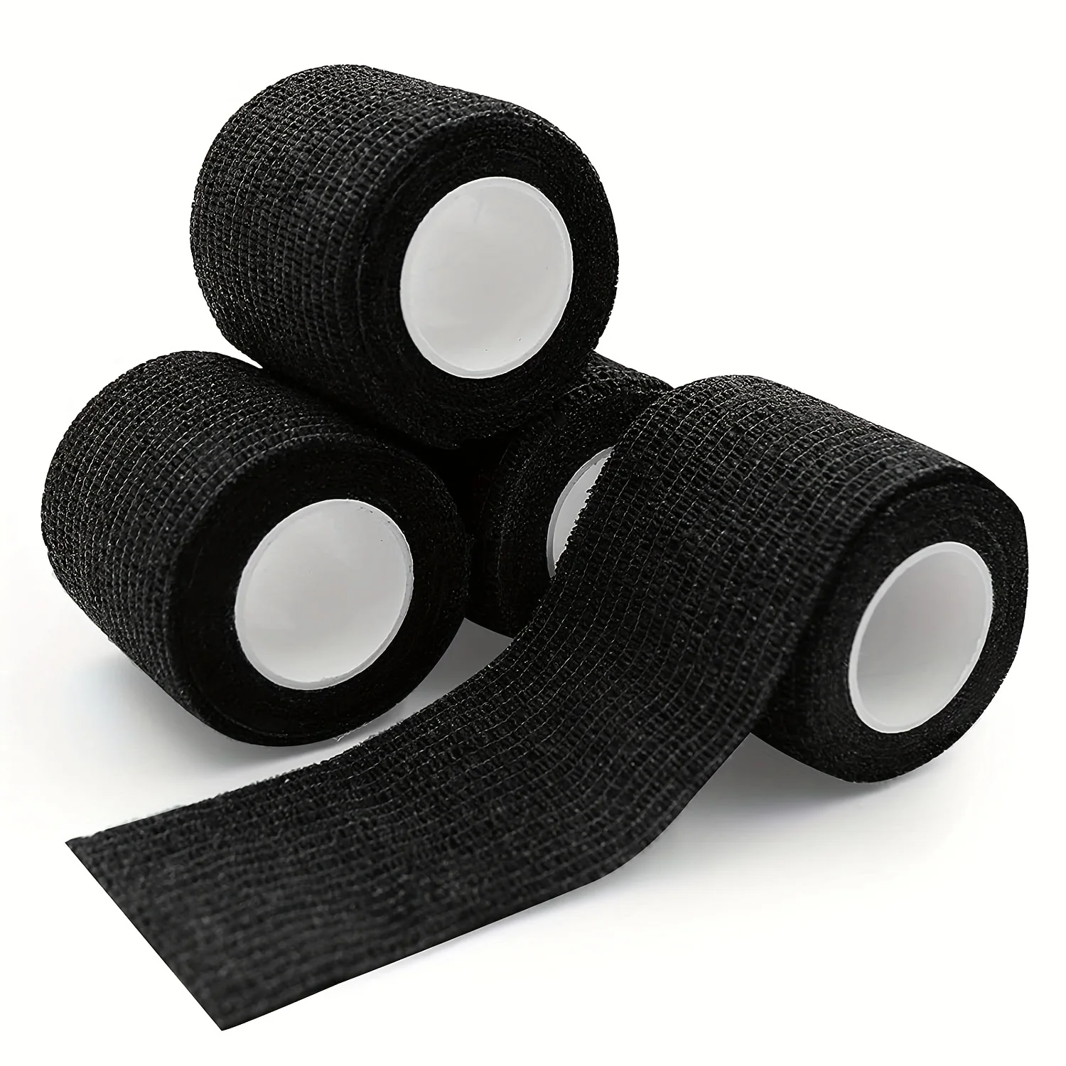 

4pcs Tattoo Grip Tape, Tattoo Grip Wrap Cover Disposable Tape Self-adhesive Bandage 2"x 5 Yards Black Tattoo Grip Tape for Tatto