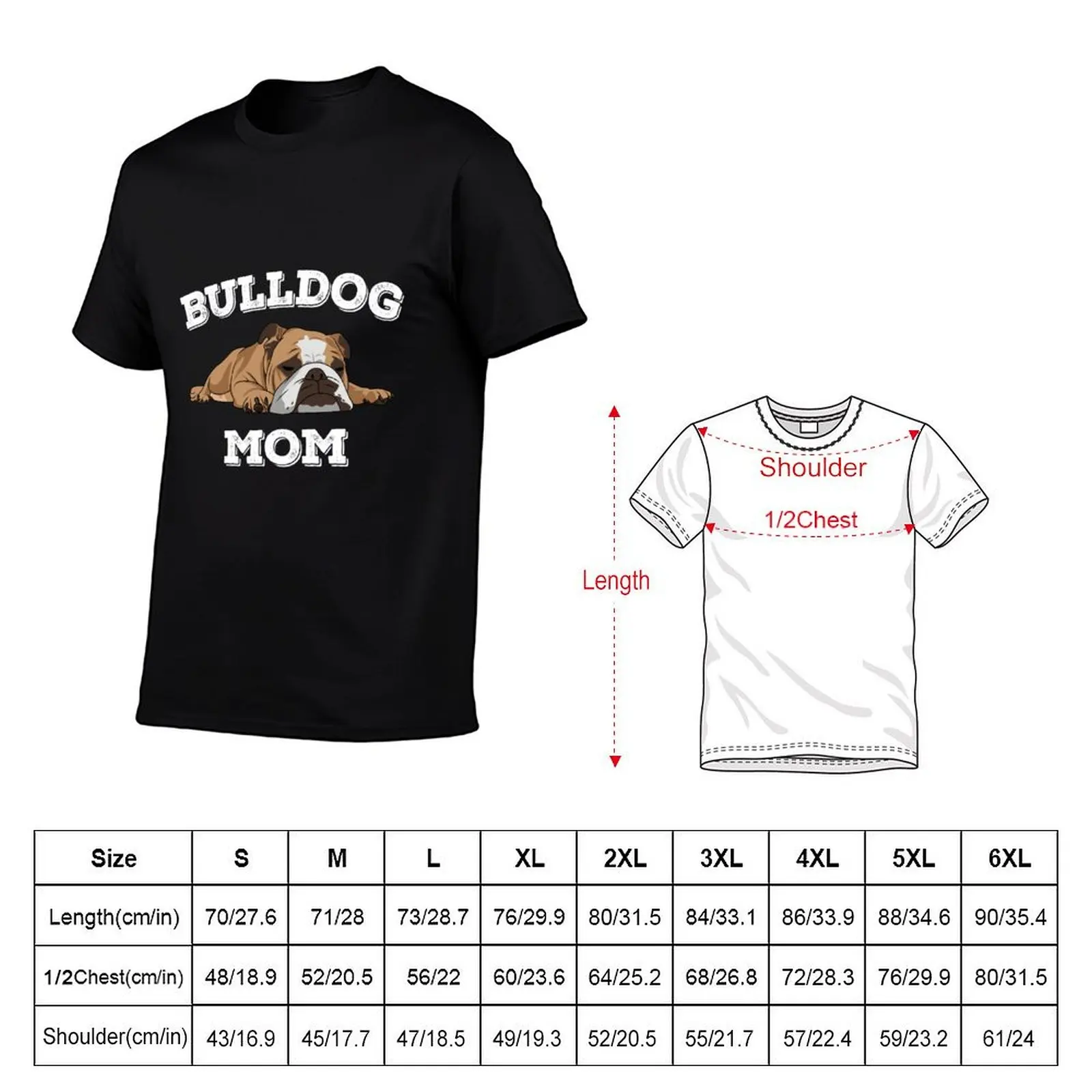 English Bulldog Mom T-Shirt summer tops valentines clothes topping shirts graphic mens designer clothes
