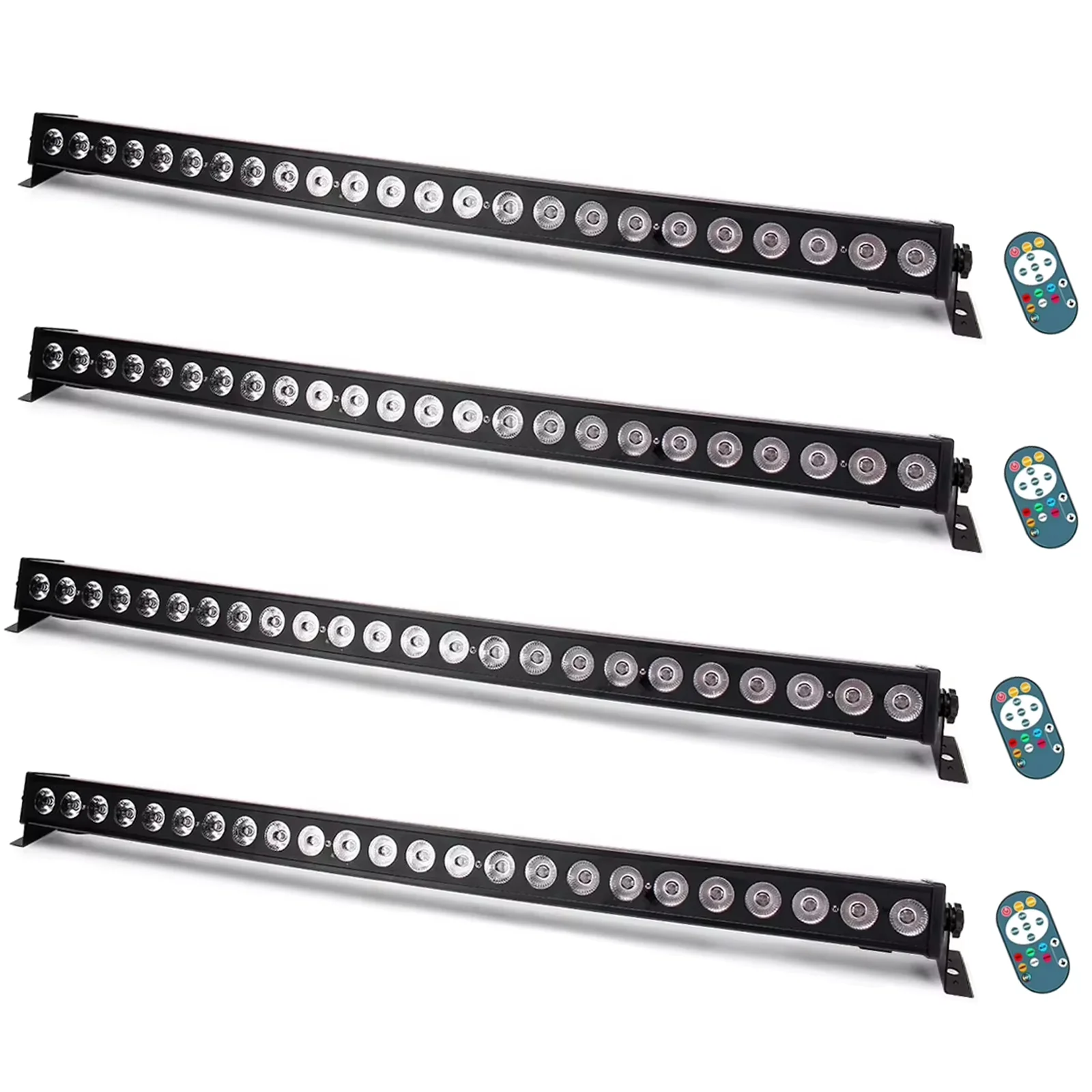Yiflamefly 4Pcs 60W LED Wall Washer Light With Remote Controller 24Pcs LED RGB Wash Light Bar For Concert Building Wedding Party