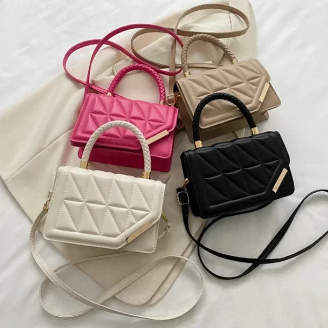 2024 New Fashion Shoulder Bag Plaid PU Leather Ladies Square Handbags Brand Designer Small Black Crossbody Bags for Women AliExpress 1524