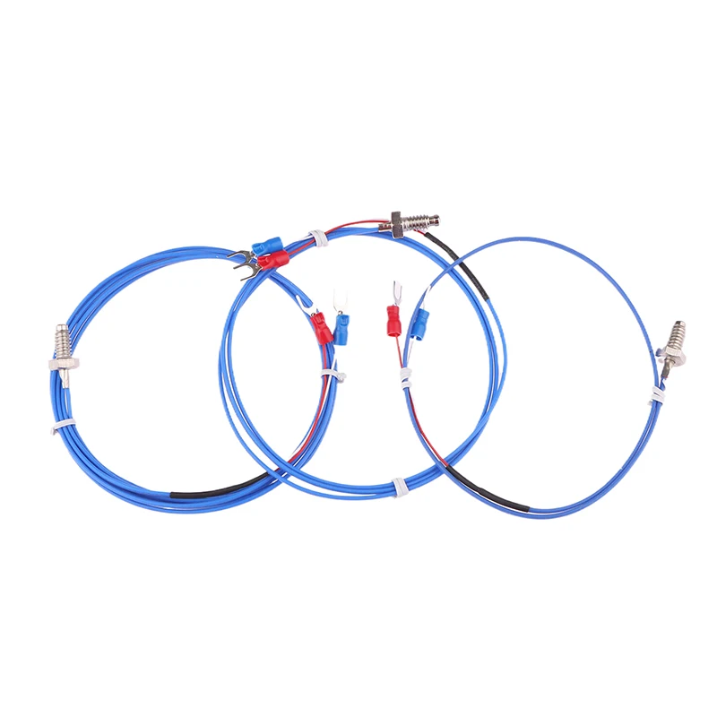 K/PT100 نوع M3 M4 برغي نحاسي حراري مع 0.5/1/2 متر عالي الدقة مقاوم للماء كابل PTFE مستشعر درجة حرارة الطابعة ثلاثية الأبعاد