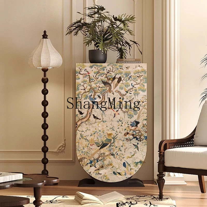 

CLstyle living room solid wood four-bucket cabinet against the wall household entrance integrated locker