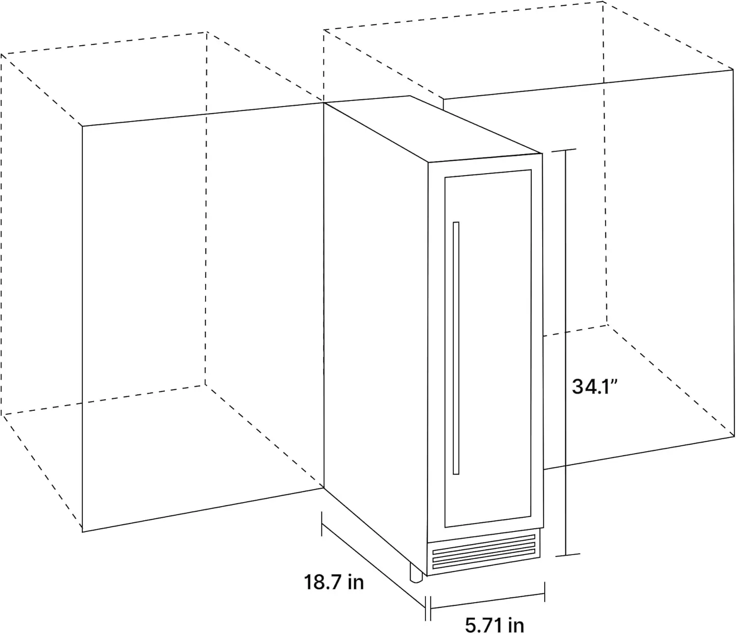 Koolatron-Slim refrigerador de vinho com built-in Under-Counter, aço inoxidável, controles digitais de toque, design de ventilação frontal, 6 em, 7 garrafa