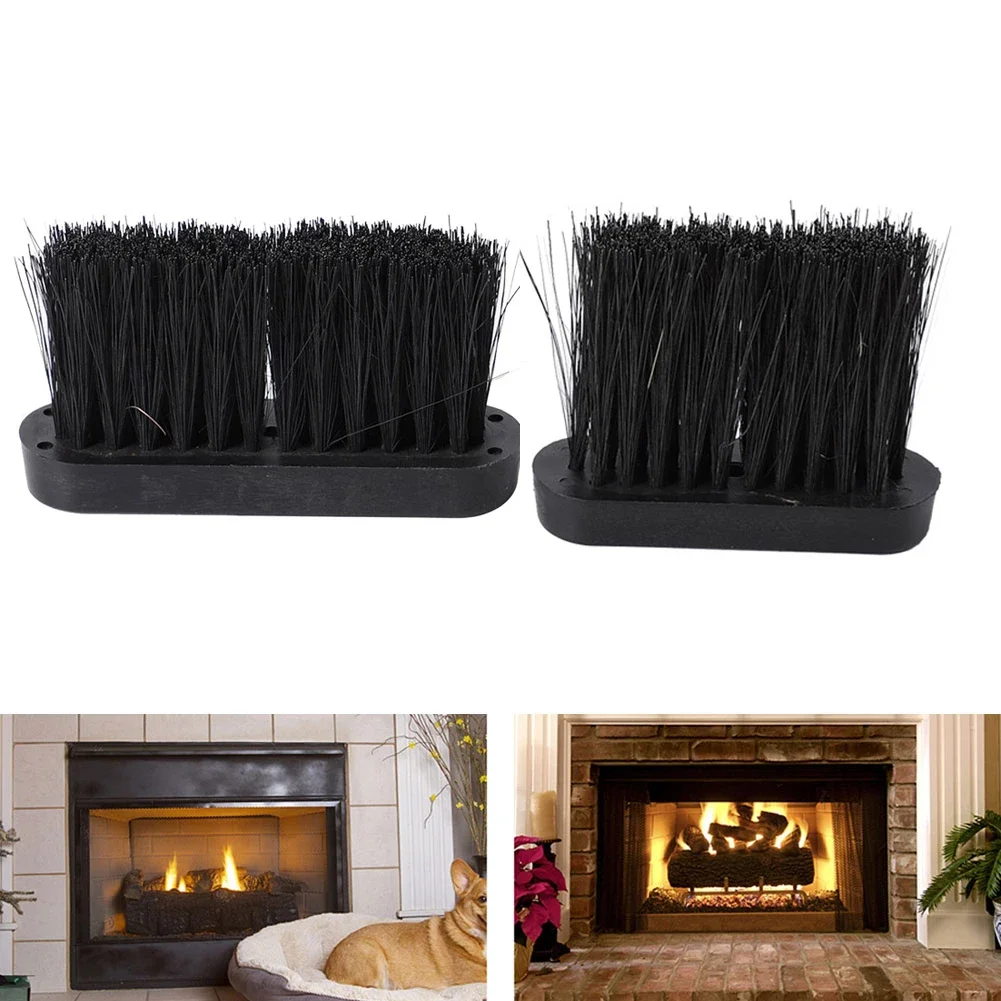 1Pcs Fireplace Brush Fireplace Tool Black Bristle Brush Brushes Tool Fireplace Maintenance Plastic High Quality