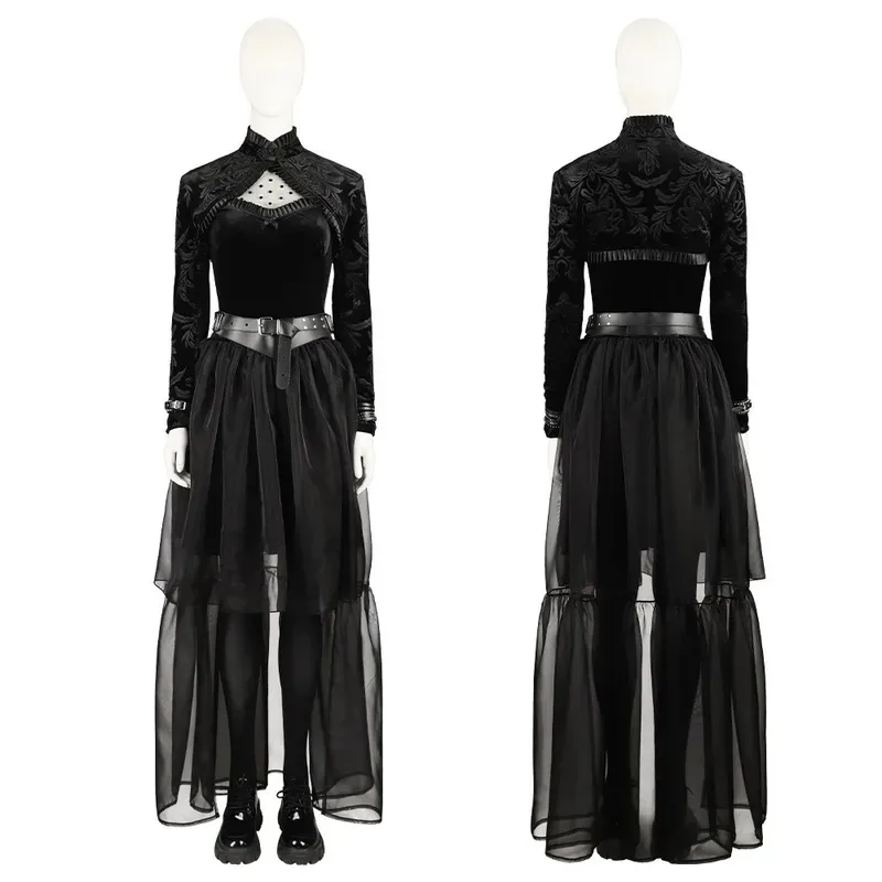 Travestimento Misty Lisa Frankenstein Costume Cosplay Abito nero Scialle Cintura Set completo e pezzi singoli venduti goi/6