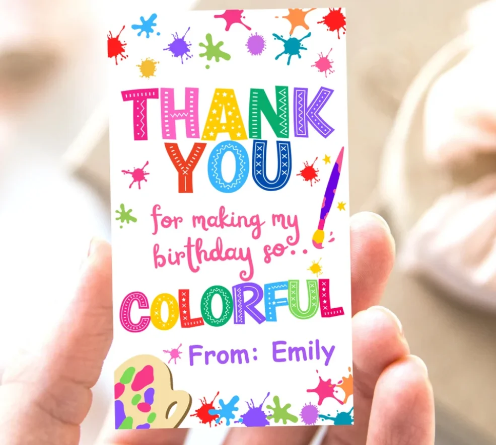 50pcs Art/Paint birthday party favor tags, kids painting party, art party favors, Editable art/paint theme party thank you tags