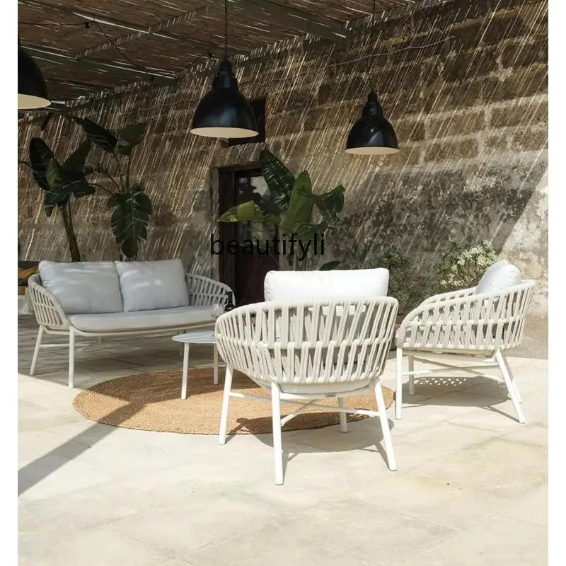 Outdoor Villa Courtyard Garden Outdoor Hotel Outdoor Terrace Leisure Sofa Combination  H
