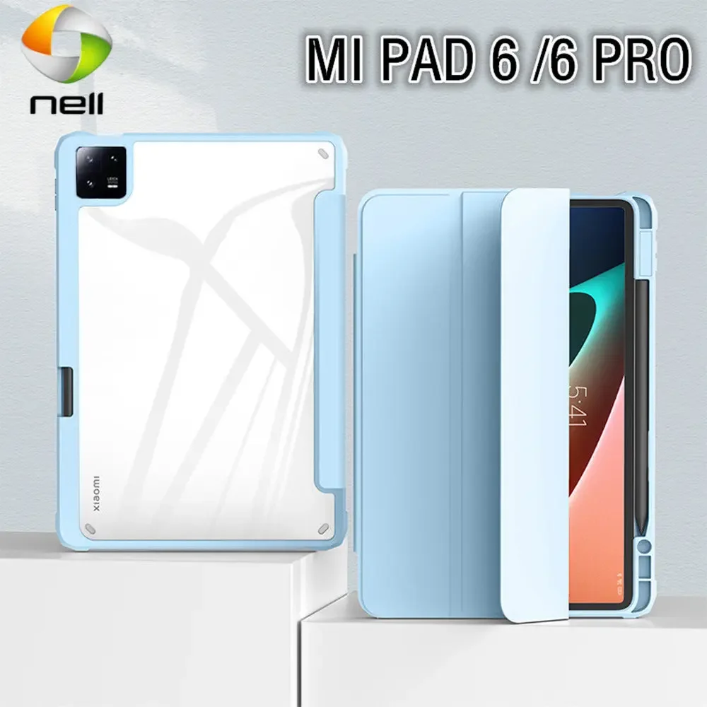 Para xiaomi mi pad 6 pro caso 11 lápis titular transparente suporte traseiro tablet escudo para funda xiaomi pad 6 caso mi pad 6 pro 2023