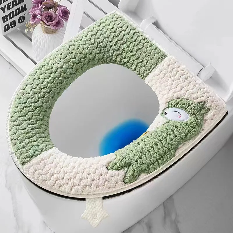 New Winter Home Toilet Mat Winter soft Toilet Cushion Covers Four Seasons Universal Thickening Zipper Warm Toilet Seat pad Cover