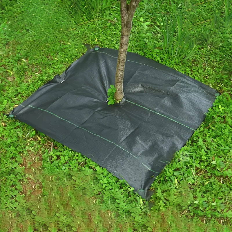 10 Pieces Black Weed Barrier Fabric, Water Permeable Breathable Grass Mulch for Garden Beds, Orchards and Landscaping, Garden We