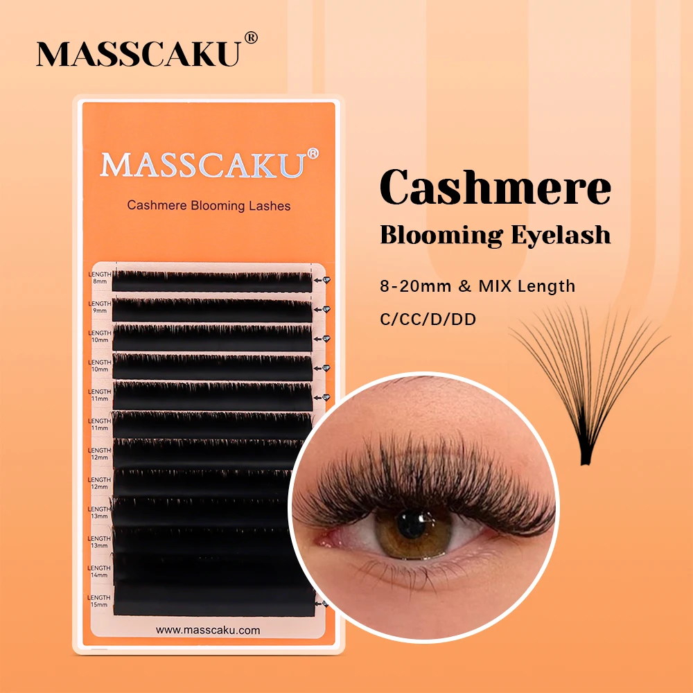 

New Trend Cashmere Easy Fanning Blooming Eyelash Extensions 8-22mm All Size Technologic Fiber Individual Eyelashes from MASSCAKU