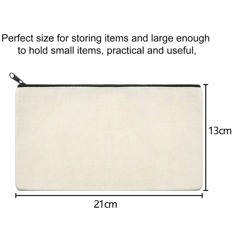 30Pcs Canvas Makeup Bags Canvas Zipper Pouch Bags Pencil Case Blank DIY Craft Bags Pouch For Travel DIY Craft School