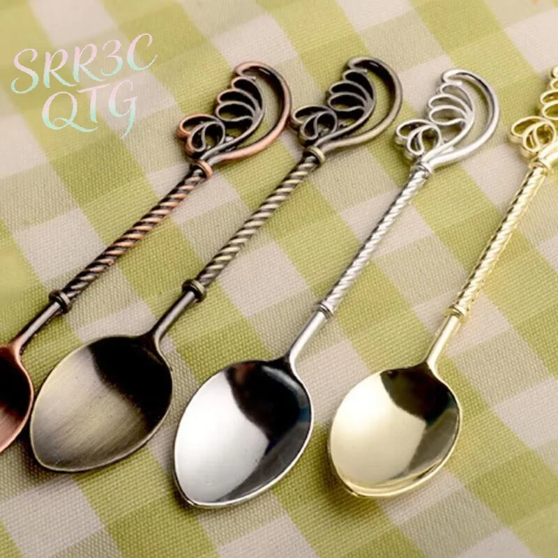 Hot Sale Vintage Alloy Coffee Spoon Elegant Tableware Mirror Polished High Quality Stirring Spoons