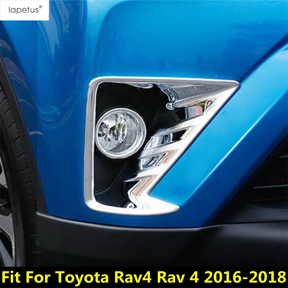 

Accessories For Toyota Rav4 Rav 4 2016 2017 2018 ABS Chrome Front Head Fog Light Lamp Protector Frame Molding Cover Kit Trim