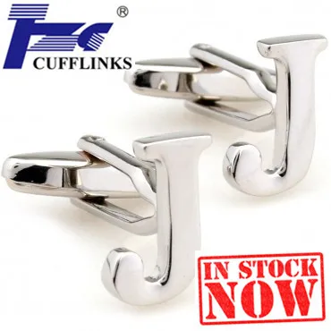 J Letter Alphabet Cufflink Cuff Link 2 Pairs Shipping Promotion