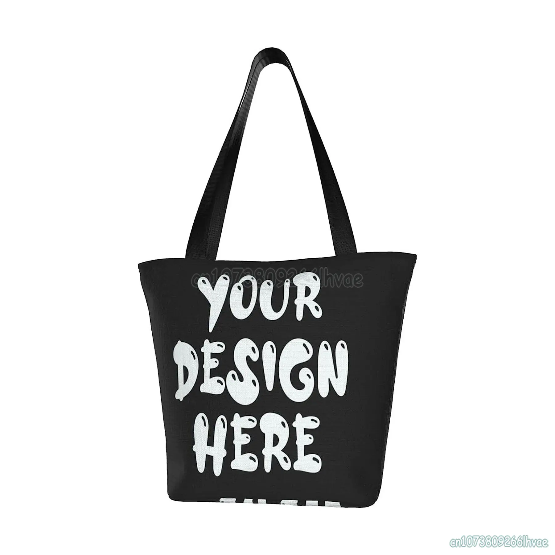 Custom Your Design Text Photo Shoulder Bag Women Casual Handbags Reusable Shopping Bags Large Tote Bag for Travel Work