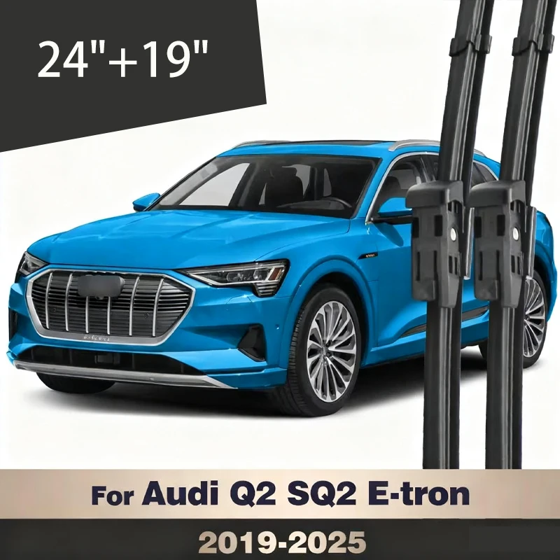 

For Audi Q2 SQ2 e-tron 2019-2025 2022 2023 2024 RHD LHD Wiper Front Wiper Blades Windshield Windscreen Window Brush 24"+19"