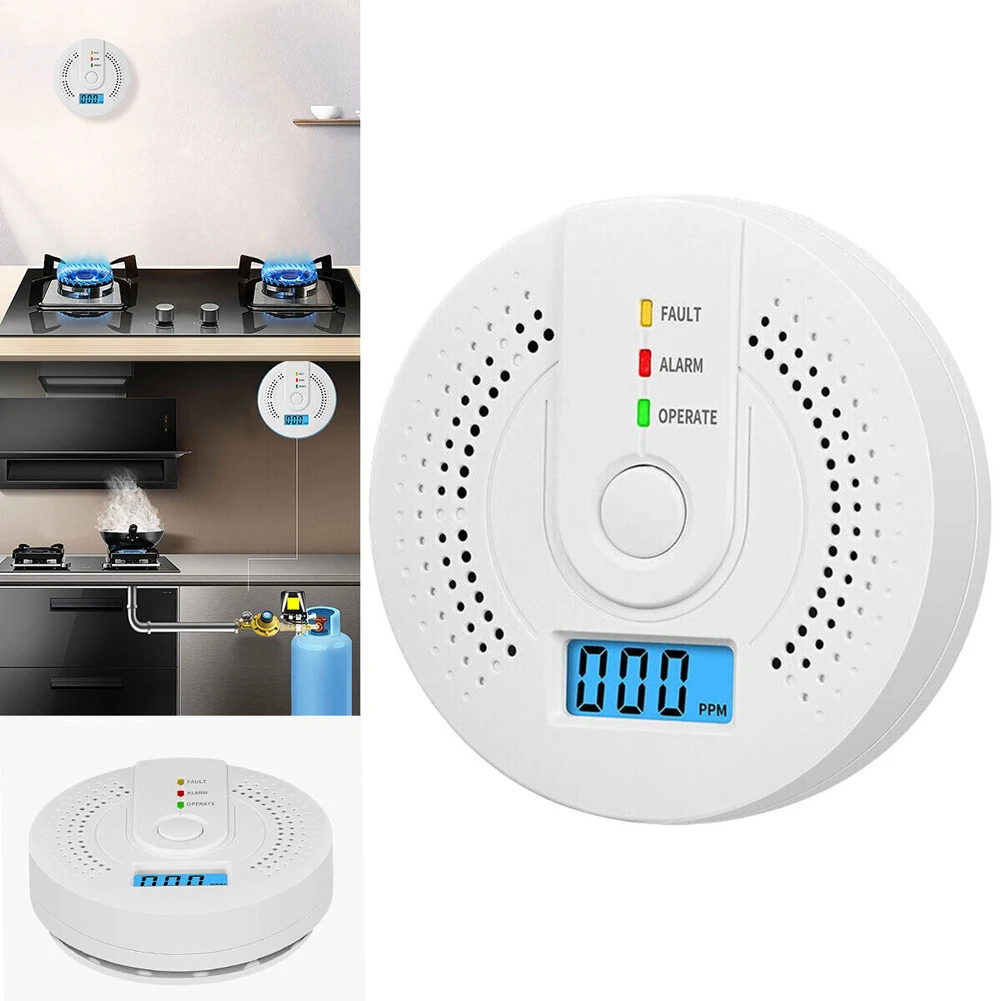 Allarme CO digitale Avviso sonoro Rilevatore di allarme per monitor gas CO alimentato a batteria con indicatore LED Sensore CO per magazzino domestico