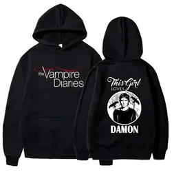 The Vampire Diaries Hoodies Women Fashion Personality Hooded Sweatshirt Casual Outdoor Loose Long Sleeve Plus size