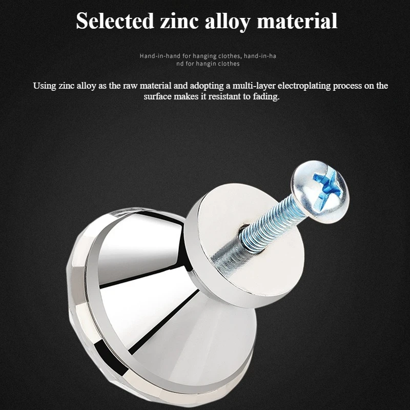 European diamond glass crystal handle modern simple gold zinc alloy bottom single hole round handles