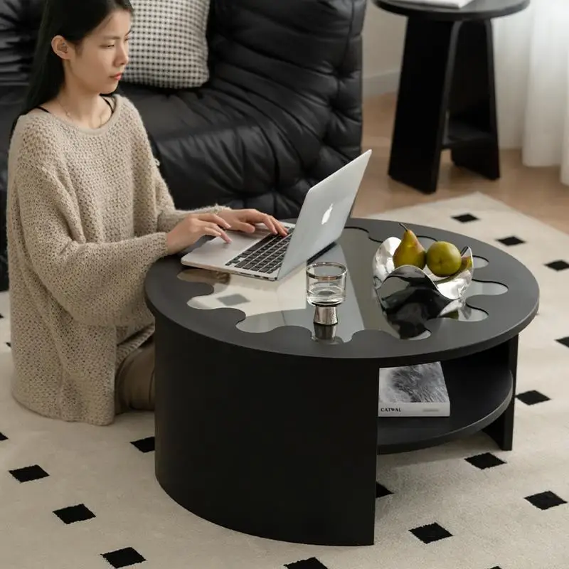 

Nordic Simple Coffee Table Living Room Home Small Apartment Round Tea Table Light Luxury Small Low Table Air Transport