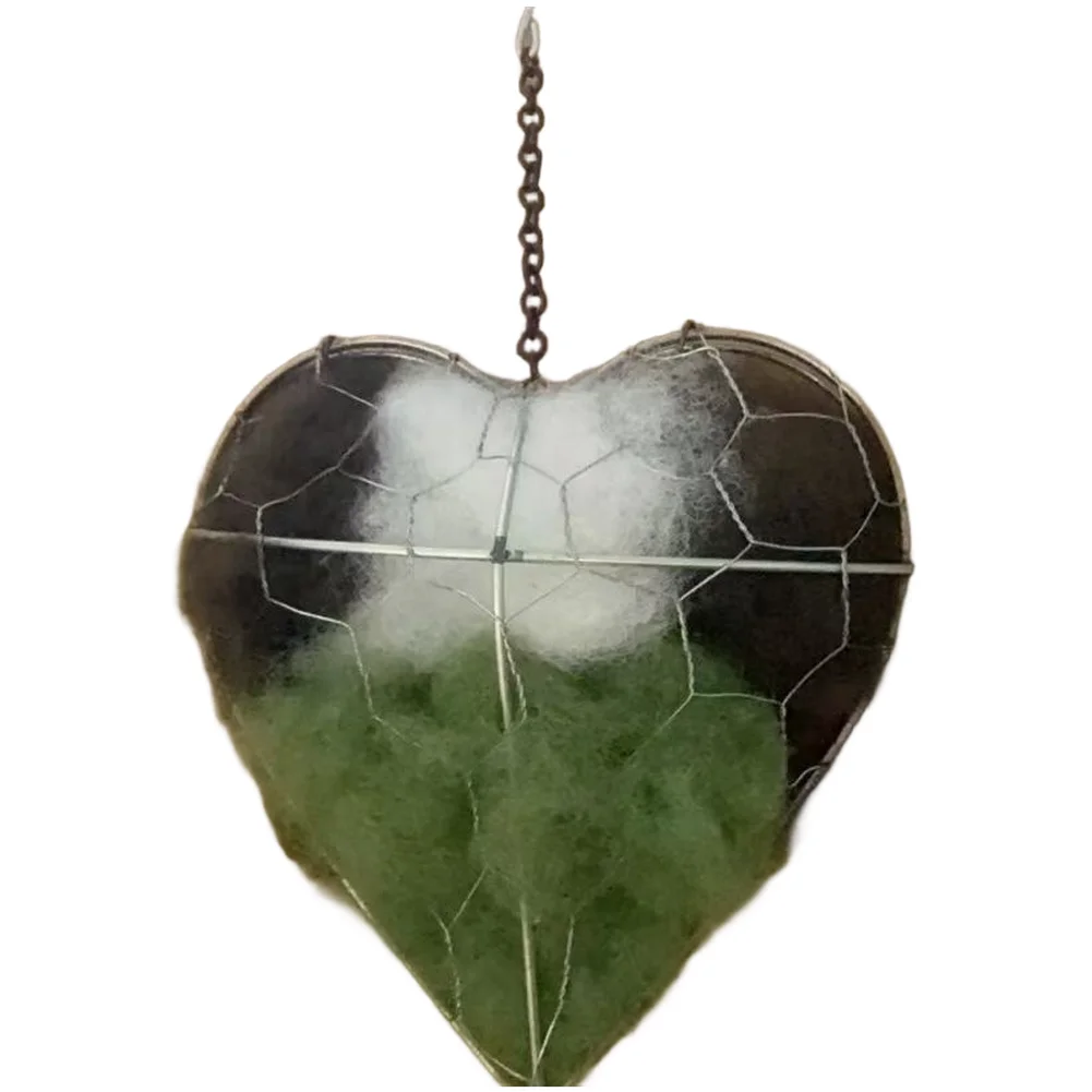 

Creative Heart Shaped Bird For NEST for Garden Outdoor Patio Balcony Yard Decor Modern Minimalist Silver Finish
