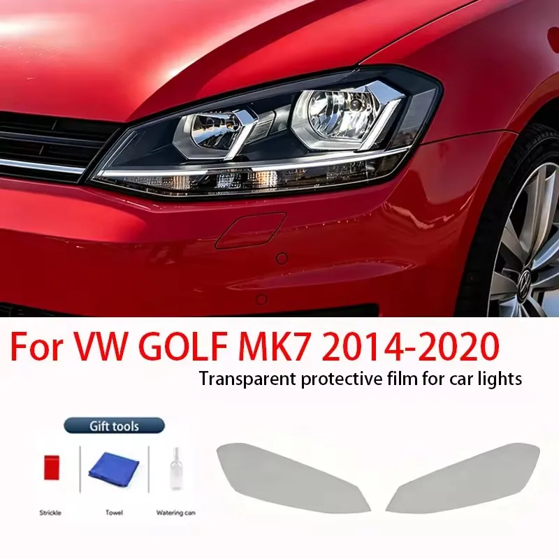 

Fit for VW Golf MK7 2014-2020 Smoked Black TPU Headlight Taillight Protective Film Anti-Scratch UV Resistant Vinyl Cover Set