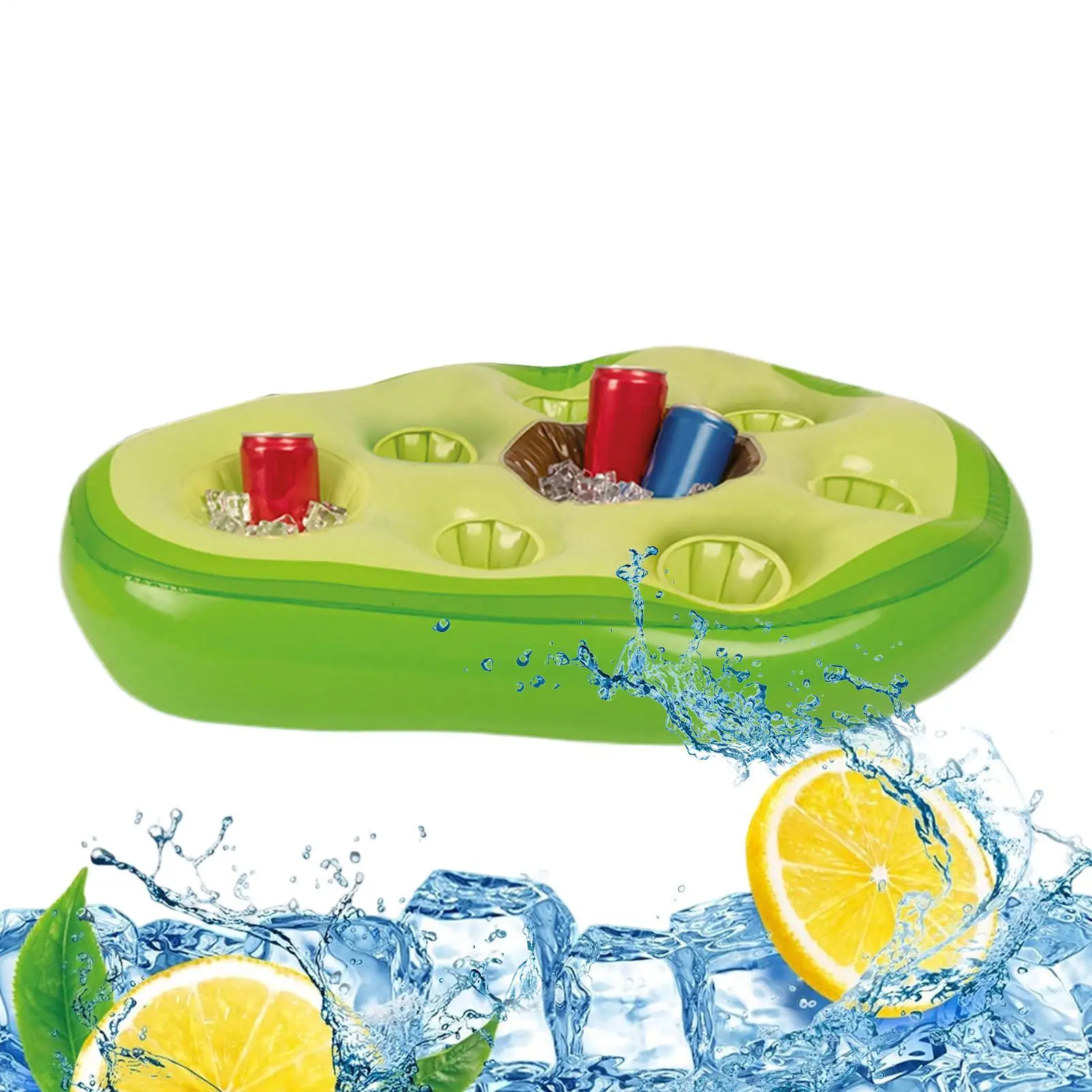 Inflatable Avocado Floating Drink Holder Beverage Tray Float For Hot Tub Lake River Beach Birthday Party Summer Leisure Home