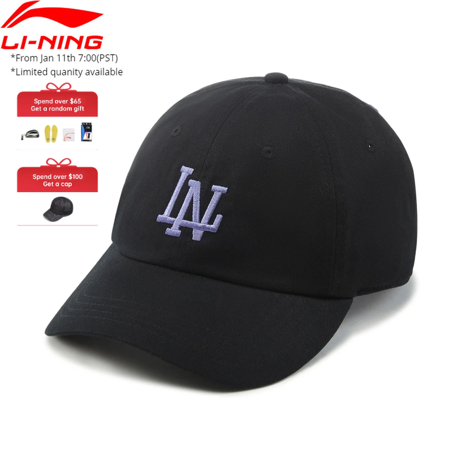 

Li-Ning унисекс бейсболка в спортивном стиле 56-60 см дышащая мужская и женская удобная кепка с подкладкой и вышивкой классическая шляпа AMYV019