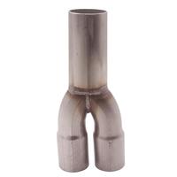 Exhaust Merge Collector, Dual 1.5'' ID Inlet Single 1.75'' OD Outlet Stainless Steel Exhaust Merge Collector