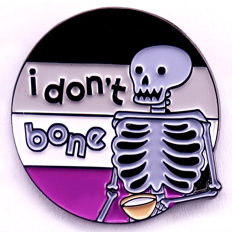 D2193 Cute Cartoon I don’t bone Brooches for Clothing Enamel Pins Lapel Pins for Backpack Anime Briefcase Badges Accessories