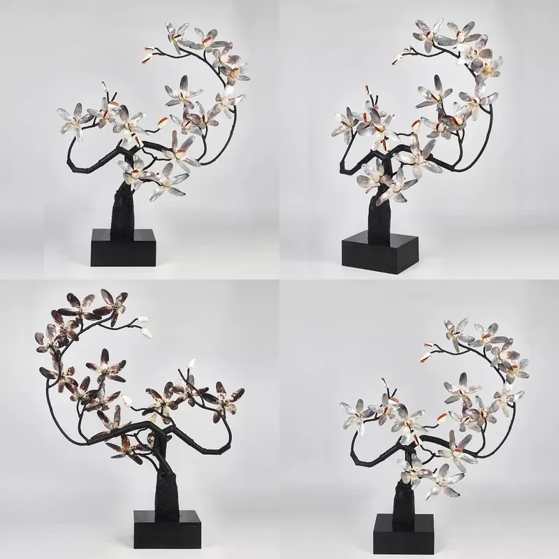 for Xiaohongshu style fortune tree rich flower iron art natural shell eternal flower home jewelry craft ornament