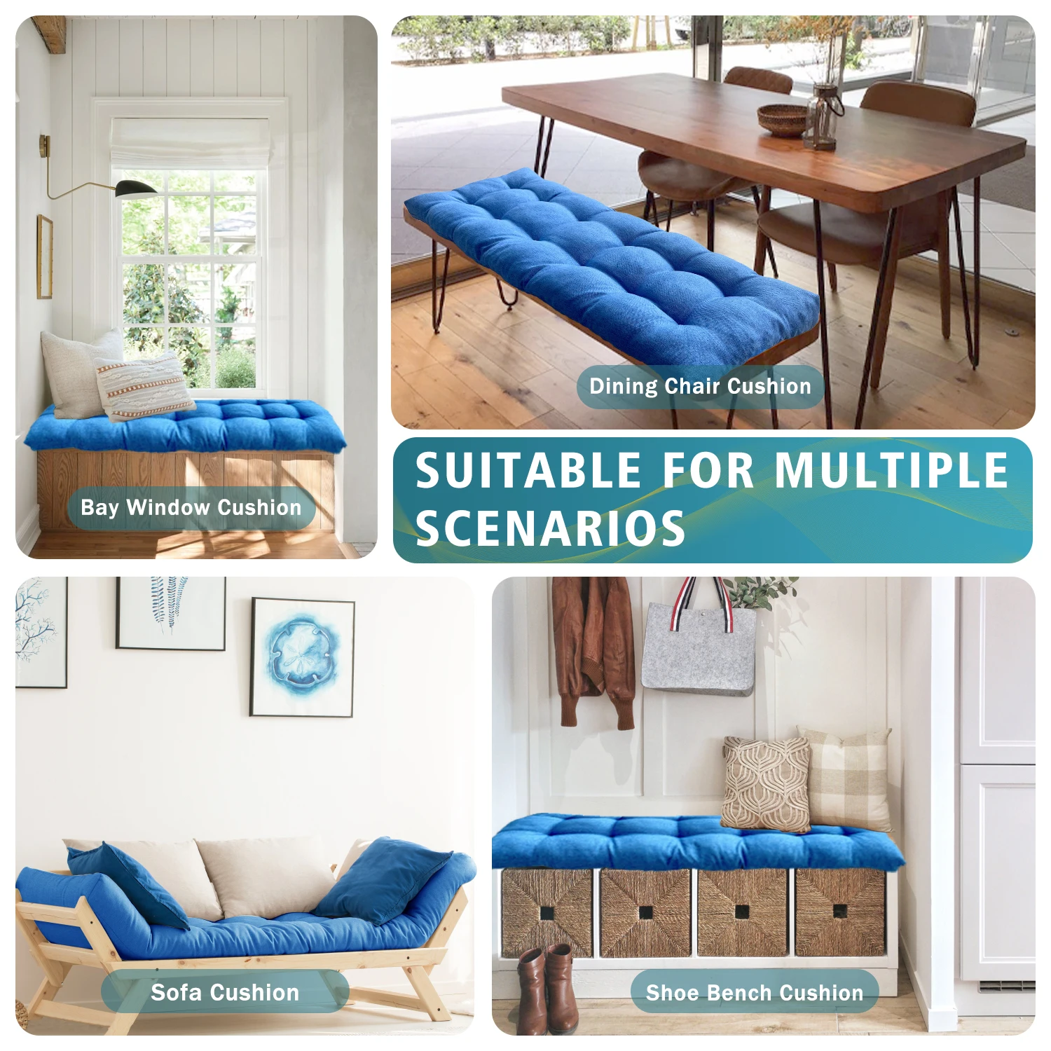 Custom Bench Seat Cushion Bay Window Seating Pad  Long Mattress Custom Chair Seat Pad Decorative Garden Cojines Pads Swings