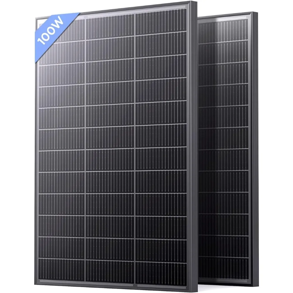 Panel solar de 200 vatios, 12 V, 2 paneles solares tipo N 16BB 100 W, módulos fotovoltaicos monocristalinos de alta eficiencia del 25%, ideal para vehículos recreativos