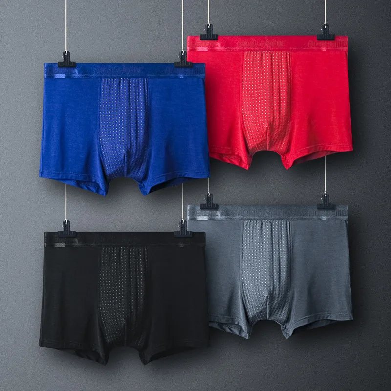 Boxer en Modal pour Homme, Sous-vêtement Solide, Culotte Respirante, Poudres Magnétiques, Caleçon Masculin, Tronc, Callogging, Grande Taille