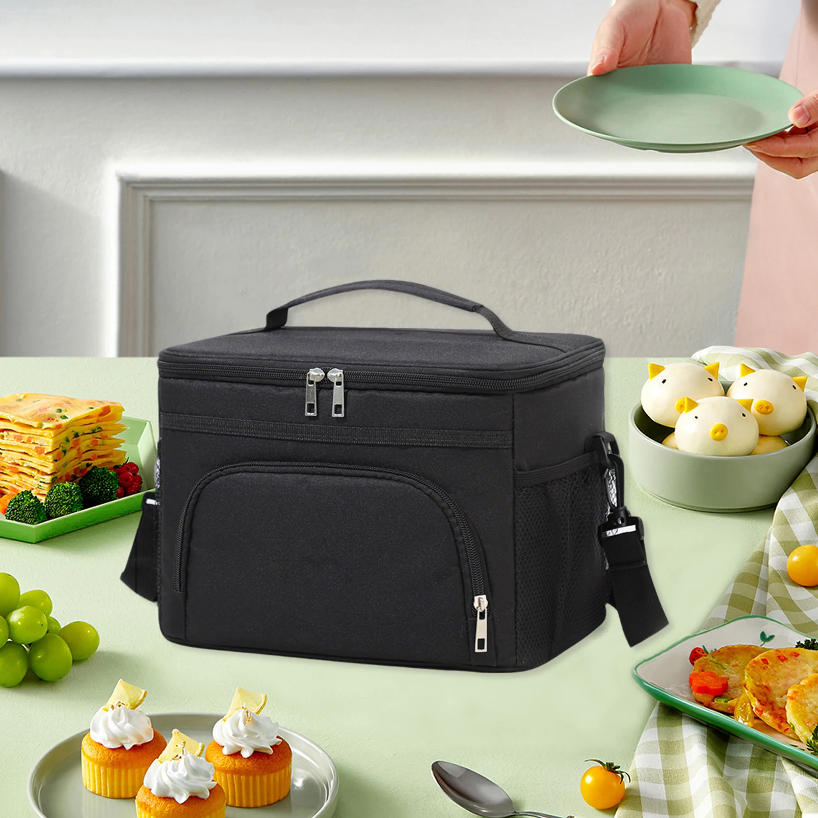 Thermal Insulated Lunch Bag with Adjustable Strap