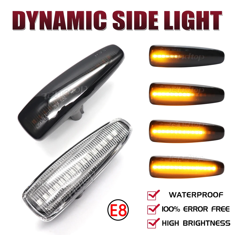 LED  Dynamic Sequential  Side Marker Turn Signal Repeater Lamp  For Mistubishi Outlander Sport Mirage Sport Lancer Evolution X