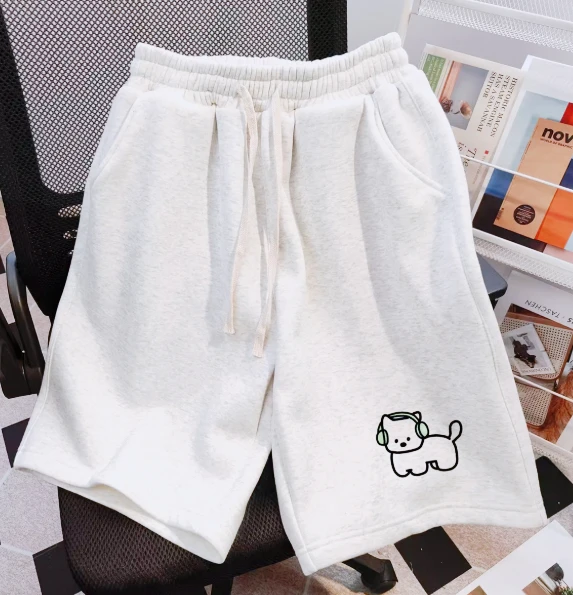 

Американские белые и серые шорты, женские летние тонкие шорты, новинка 2025 года, популярные широкие брюки, повседневные брюки с пятью точками в европейском и американском стиле